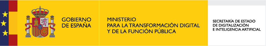 Logotipo del Gobierno de España y del Ministerio para la Transformación Digital y la Función Pública.