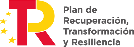 Logotipo del Plan de Recuperación, Transformación y Resiliencia, destacando sus objetivos de mejora y sostenibilidad.